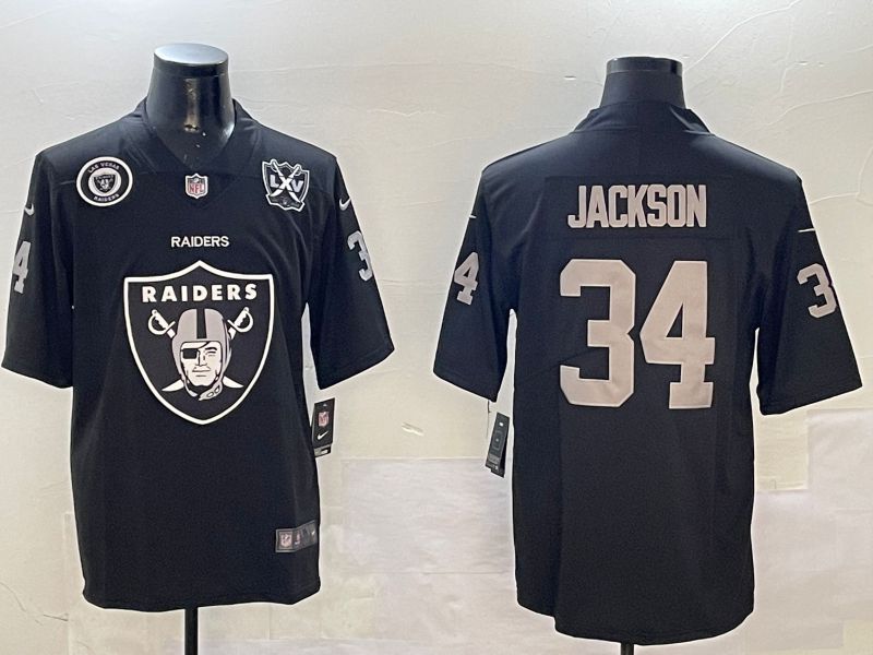 Men Oakland Raiders 34 Jackson Black 2024 Nike Limited NFL Jersey style 01153